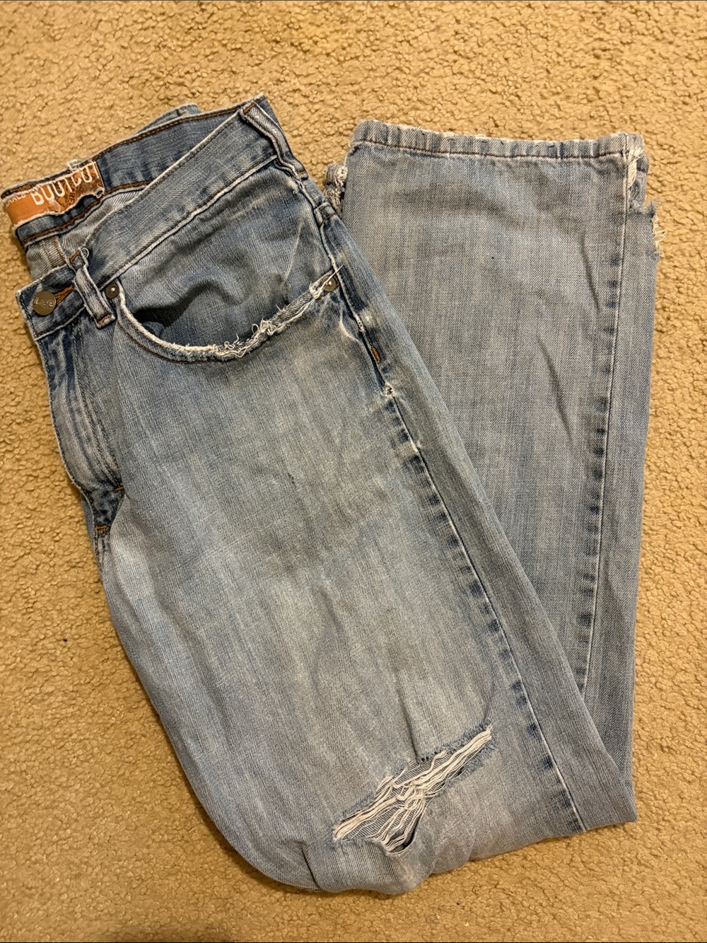 Lee Light Blue Boyfriend Jeans with Distressed Detail